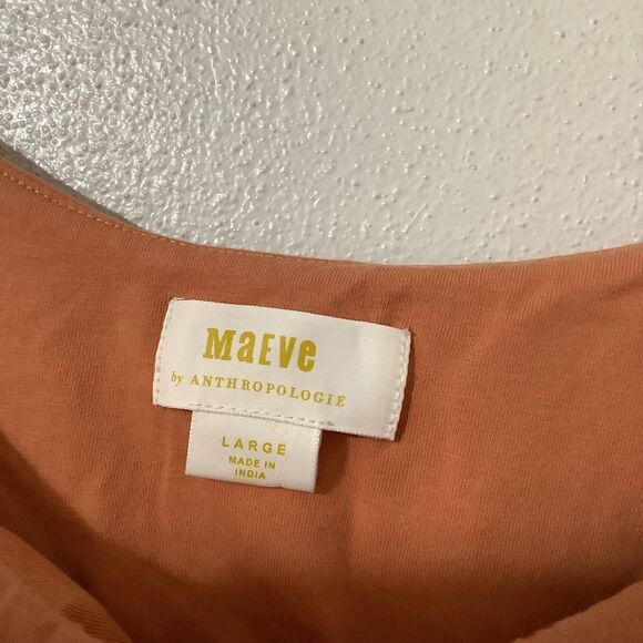 Maeve by Anthropologie Strappy Casual Orange Ruffled Bubble Hem Tank Top L - Picture 5 of 9